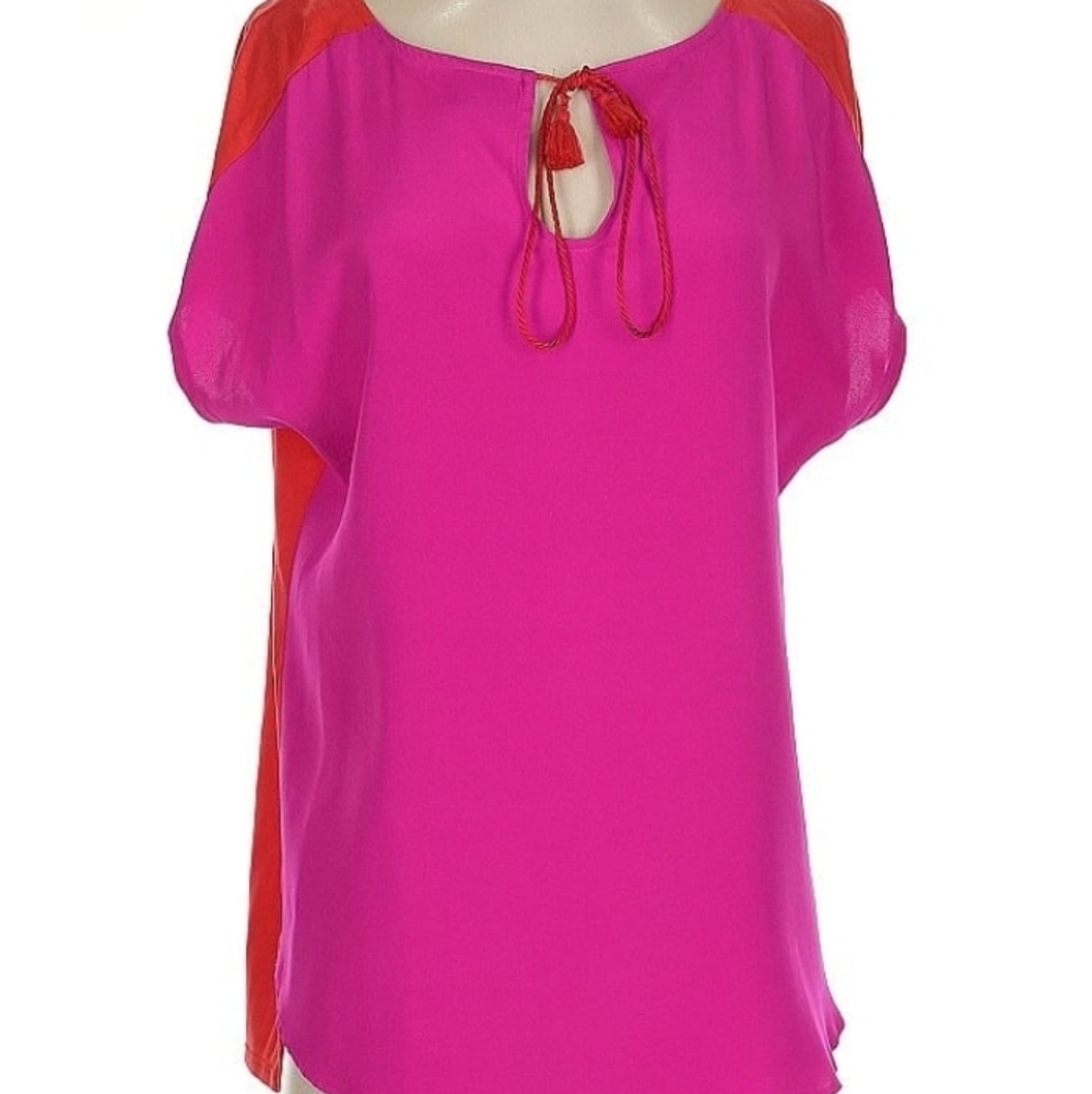 ST. JOHN | $395 Two-Toned Silk Blouse - Picture 3 of 5
